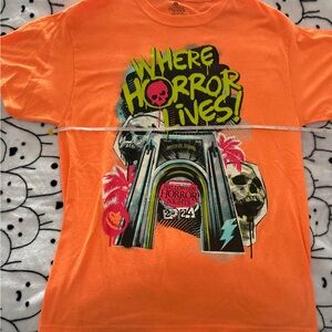2024 Universal Studios Disney Halloween Horror Nights Orange T-Shirt Large